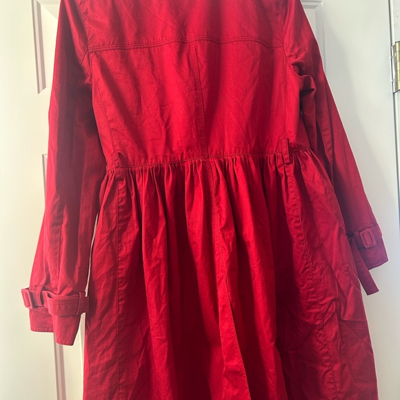 J. Peterman Vibrant Red Trench Coat - Picture 3 of 5